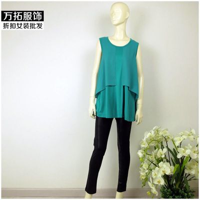 台湾风格尾货专柜亚阁品牌 中年女装大码真丝上衣库存批发与低价折扣